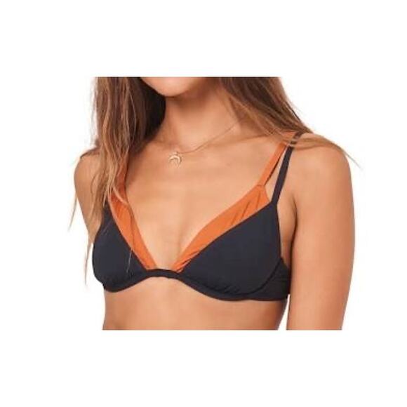 L*Space Fused Zendaya Bikini Top – Black & Sienna Layered (Size M, NWT) - Picture 2 of 9